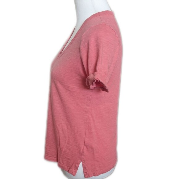 Banana Republic coral pink v-neck tee t-shirt, cotton/modal, size XS - Picture 3 of 4
